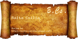 Balta Csilla névjegykártya